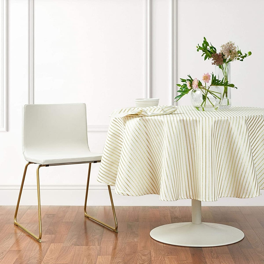 kate spade New York Harbour Drive Tablecloth in Gold Stripe NWT
